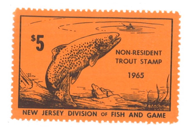 (image for) 1965 New Jersey Non-resident Trout Stamp